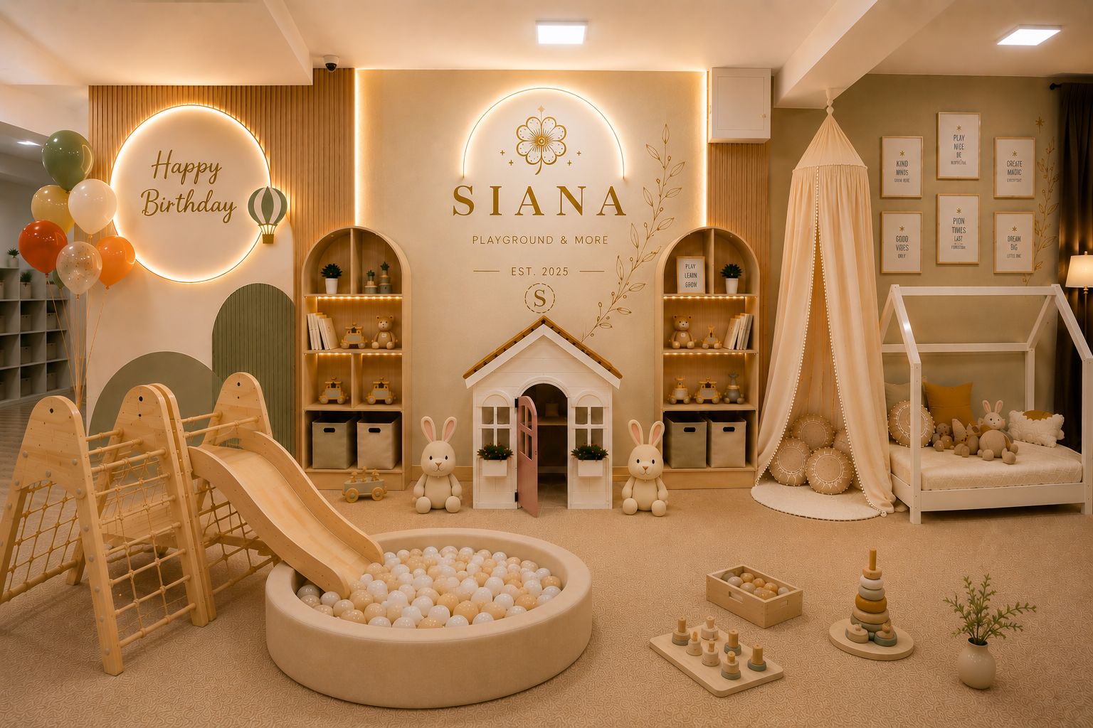 Copii jucându-se în atelierul Siana Playground